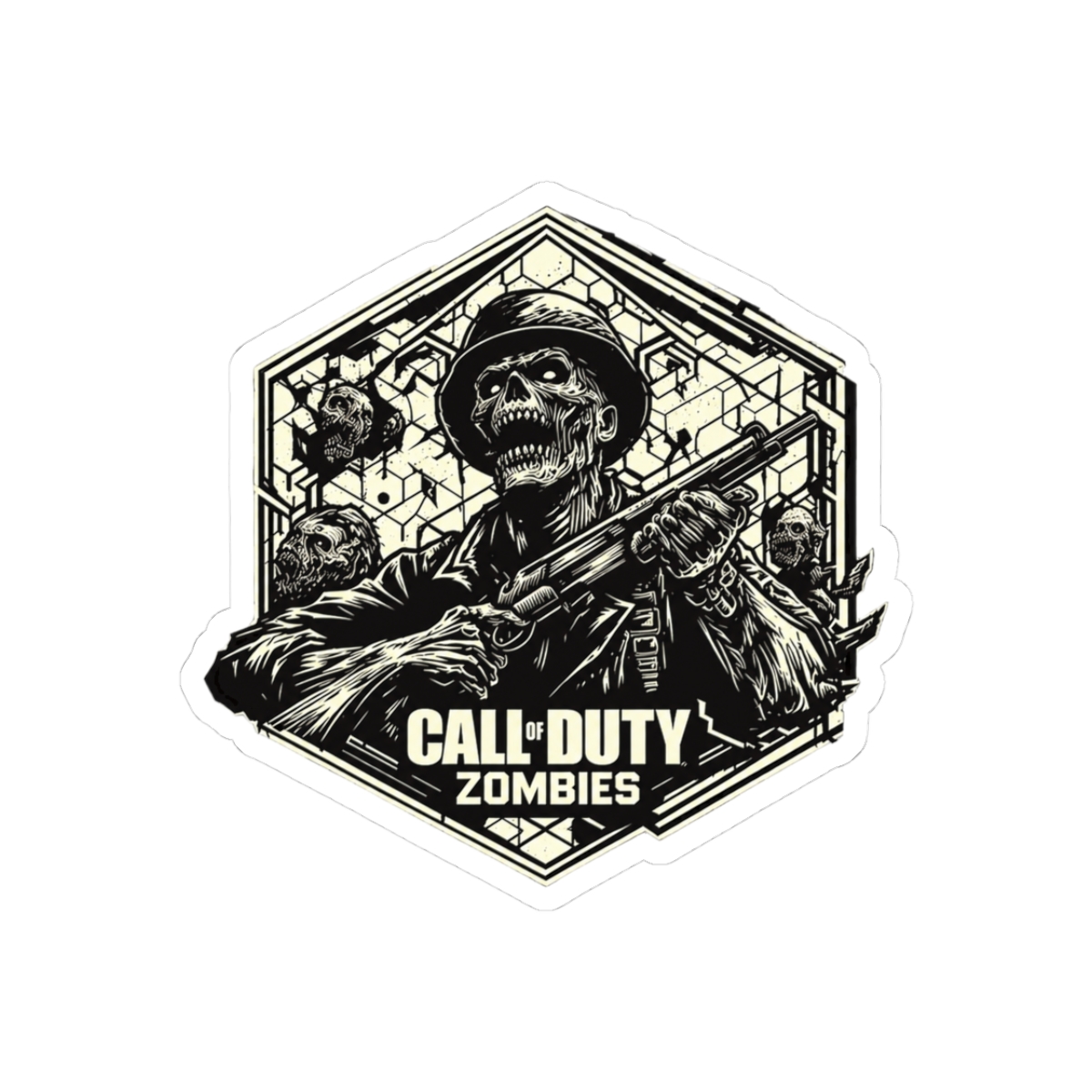 Modern Zombies Warfare Hex Sticker | Bold Gamer Vinyl Decal