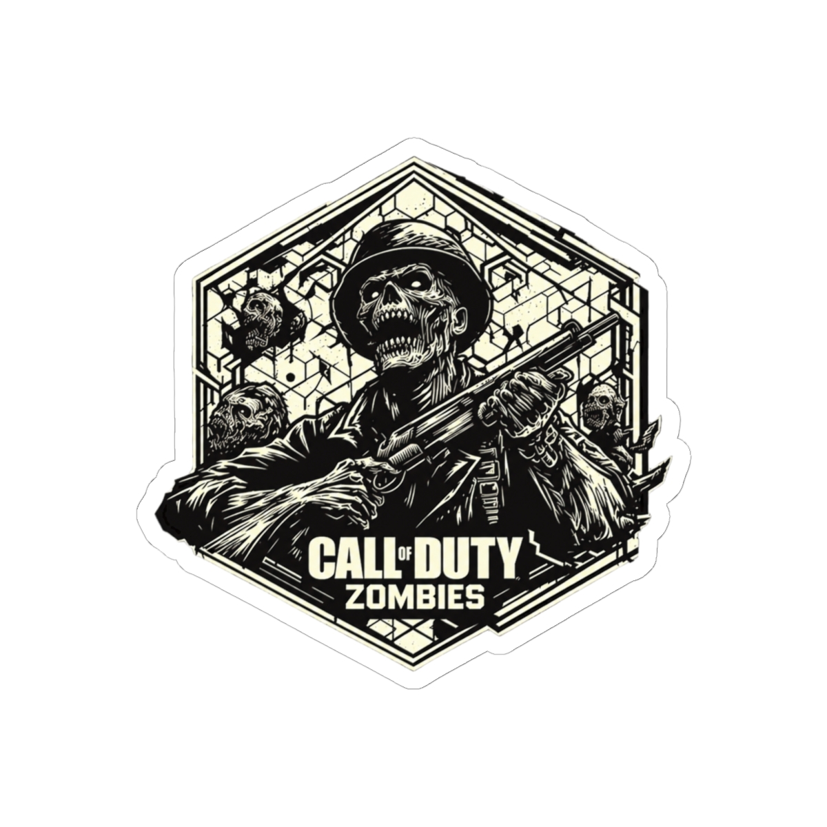 Modern Zombies Warfare Hex Sticker | Bold Gamer Vinyl Decal