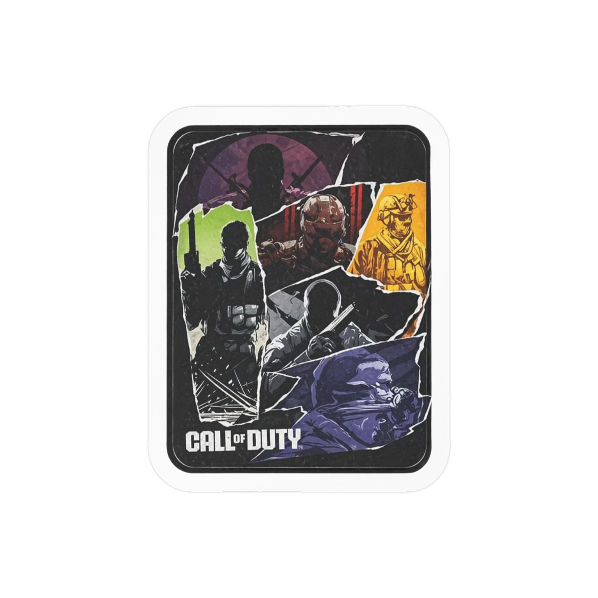 Call of Duty Collage Adhesive Vinyl Decal - Call of Duty Gaming Sticker for Car, Window, Water Bottle or Laptop